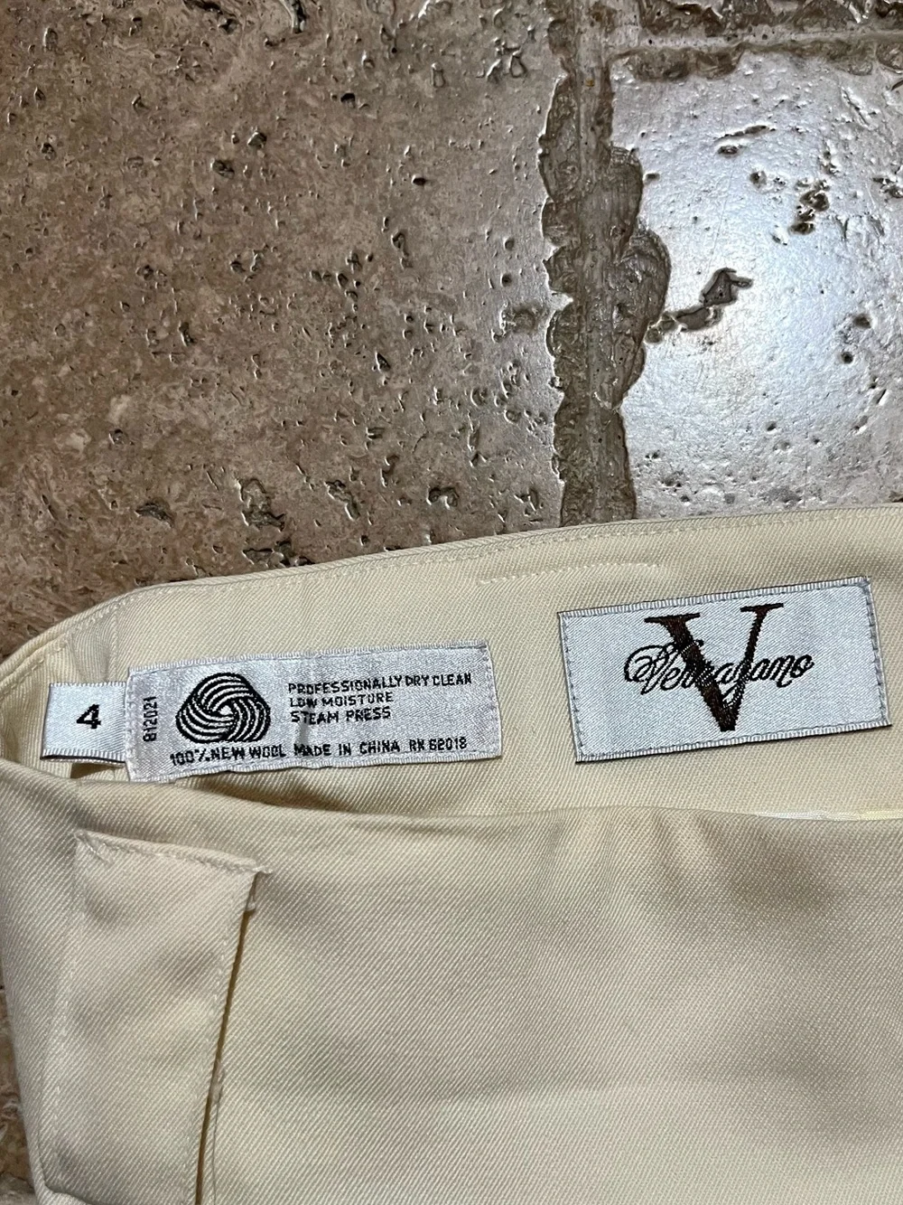 Vintage Verrazano Ivory 100% Wool Maxi Pencil Skirt Size 4